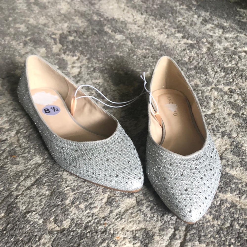 Silver Sparkly Flats